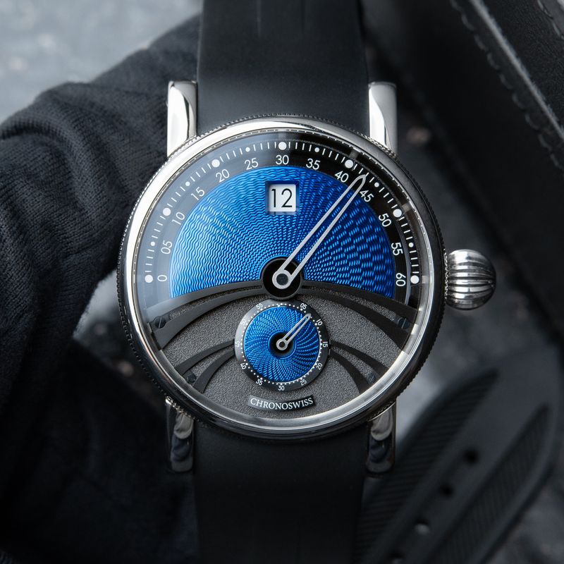 Chronoswiss Delphis Sapphire Limited Edition of 50 Retrograde Minutes Blue
