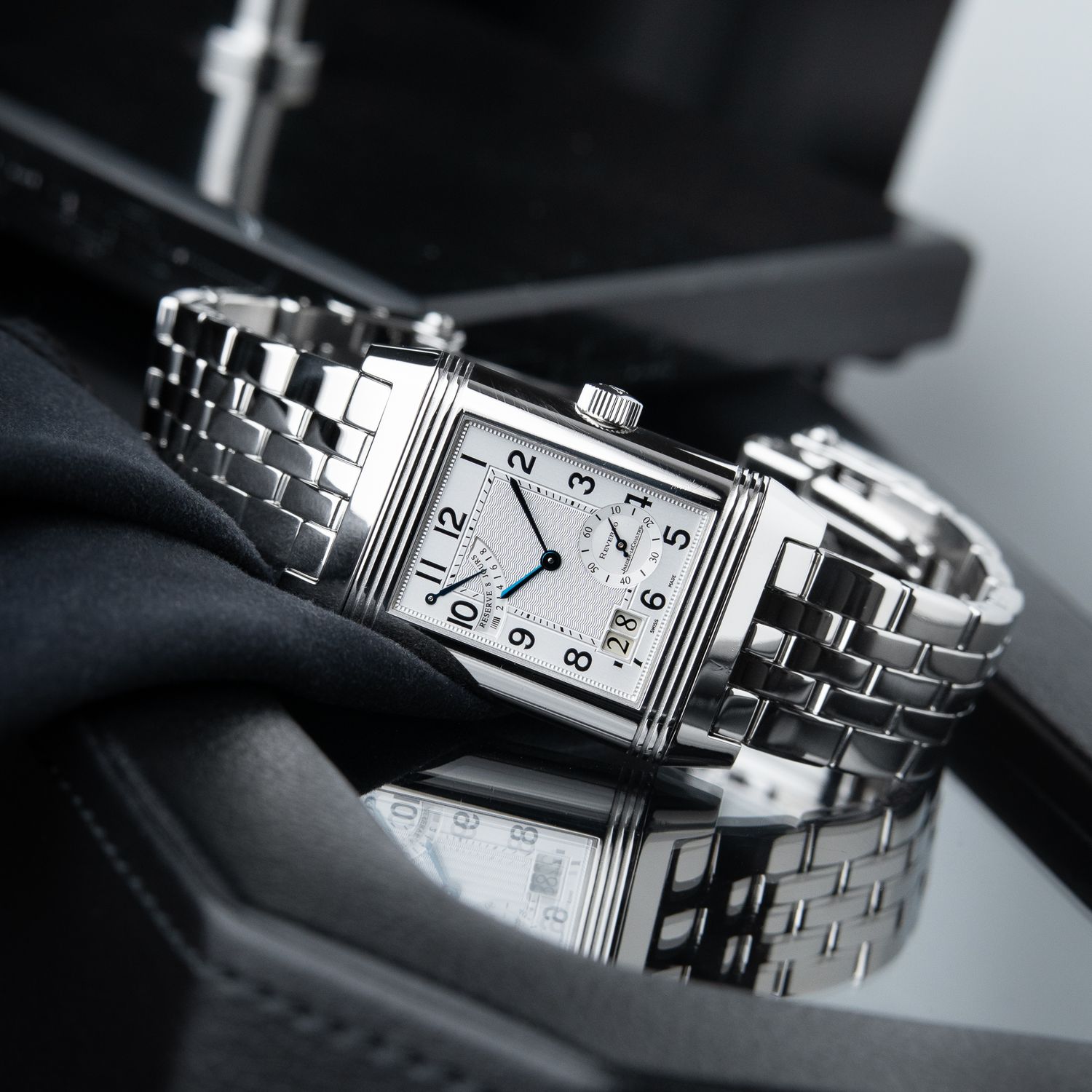 Jaeger-LeCoultre Reverso シルバー 時計 Jaeger-LeCoultre Reverso Grande Date Duoface Silver Exhibition