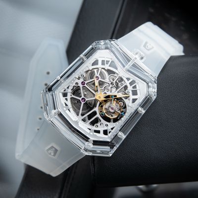 Aventi A11 CLEAN Tourbillon Pure Sapphire Case Openworked Skeleton Days