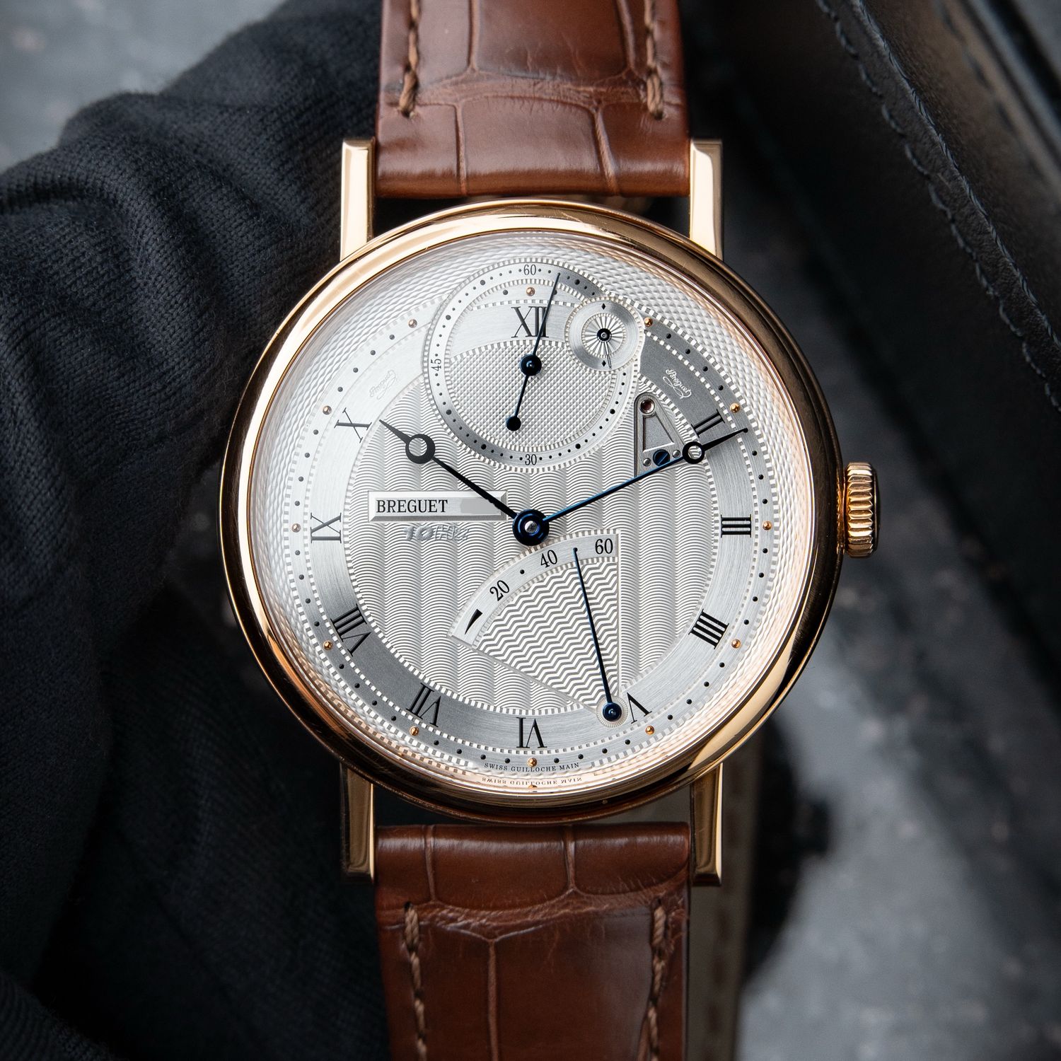 Breguet Classique Chronometrie 10Hz 7727BR Rose Gold Leather Manual Silver