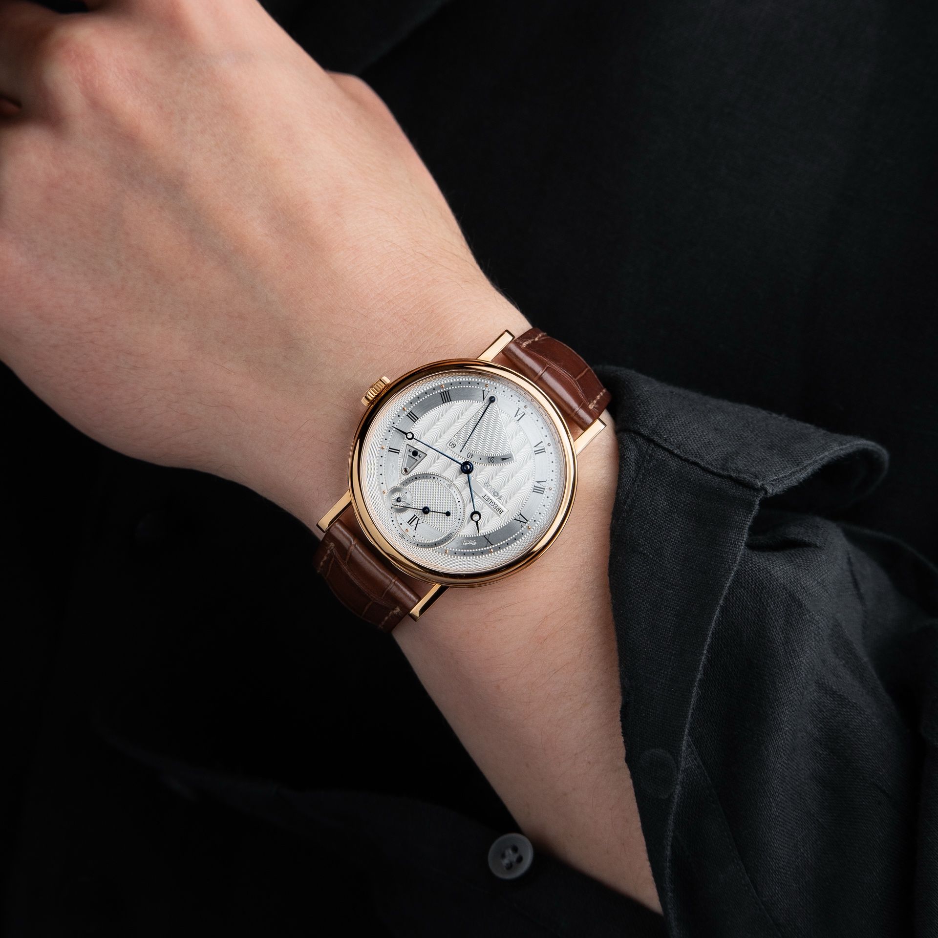 Breguet Classique Chronometrie 10Hz 7727BR Rose Gold Leather Manual Silver