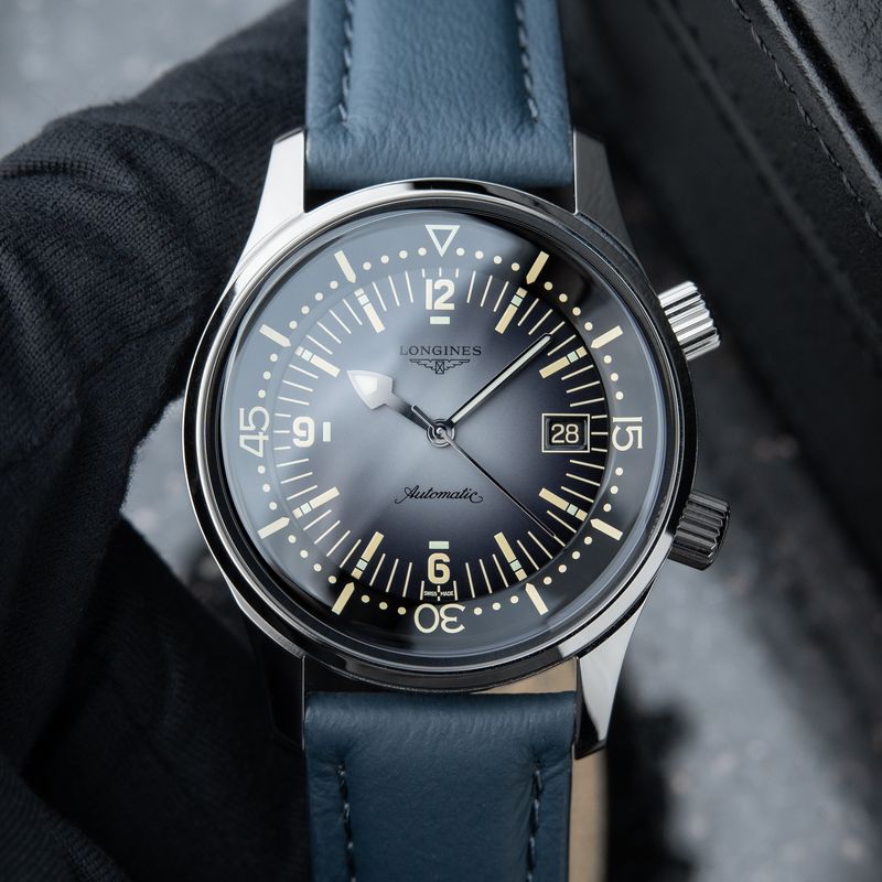 Longines Legend Diver UNWORN L3.774.4 300M Gradient Cool Grey Dial Leather