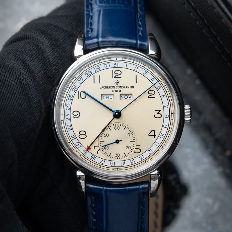 Vacheron Constantin Historiques 1942 Triple Calendrier Champagne Dial Blue 3110V