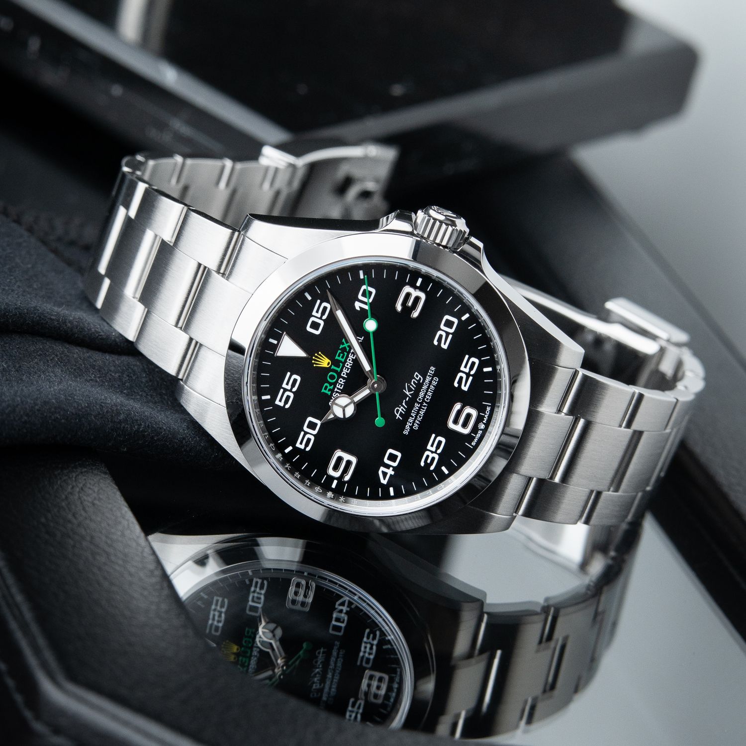 Rolex Air-King UNWORN 6/2025 Black Dial Steel Oyster Bracelet