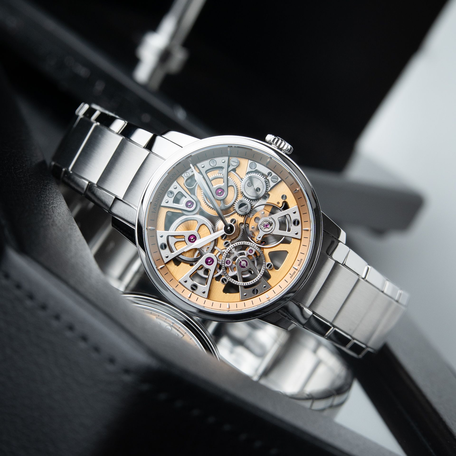 Arnold & Son Nebula UNWORN 6/2025 Limited Edition Gold Dial Steel Bracelet
