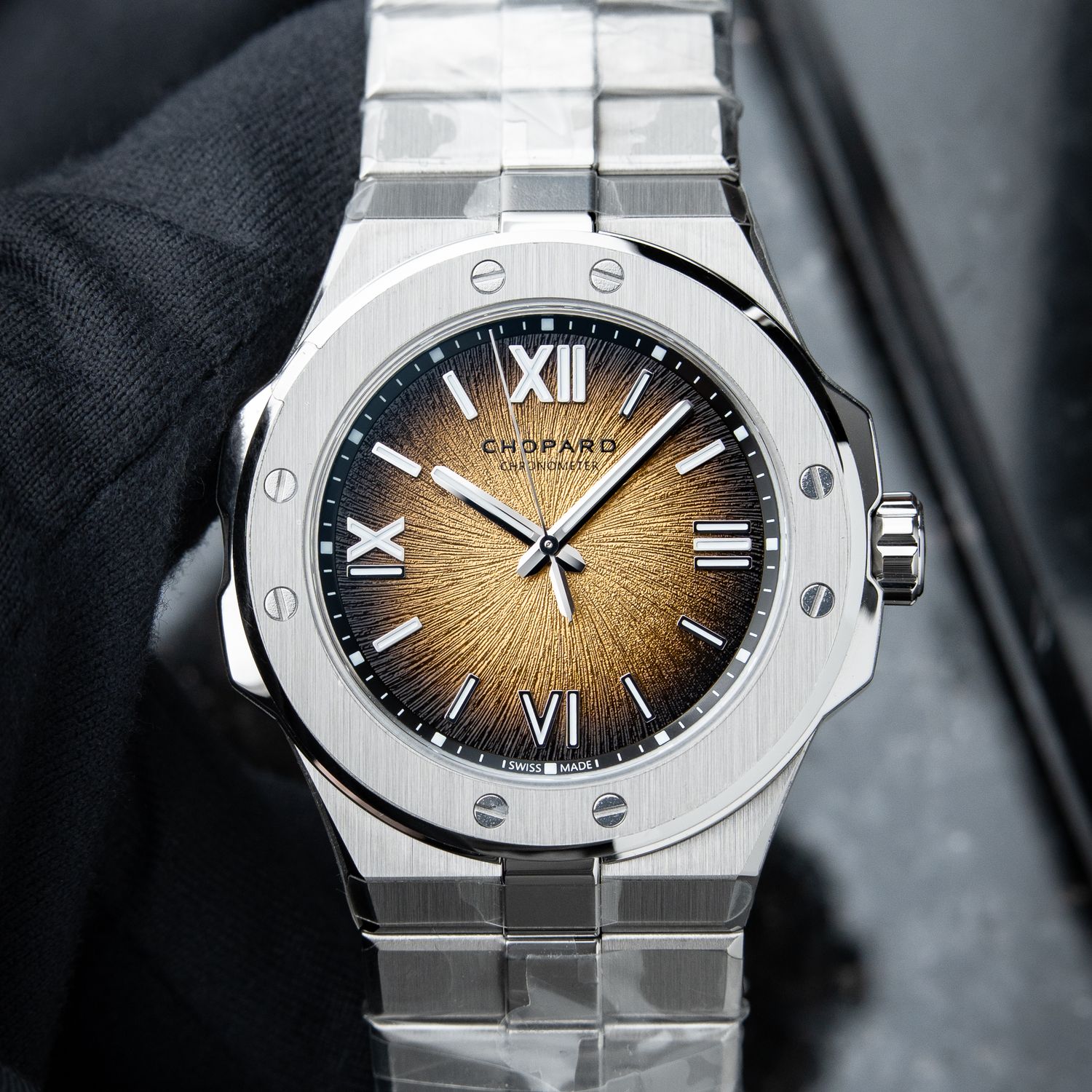 Chopard Alpine Eagle Large STICKERED Golden Iris Kuwait Limited Edition Of 50