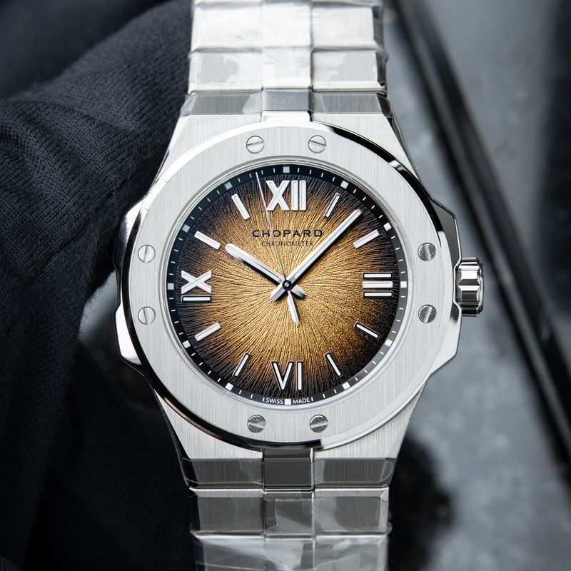 Chopard Alpine Eagle Large STICKERED Golden Iris Kuwait Limited Edition Of 50