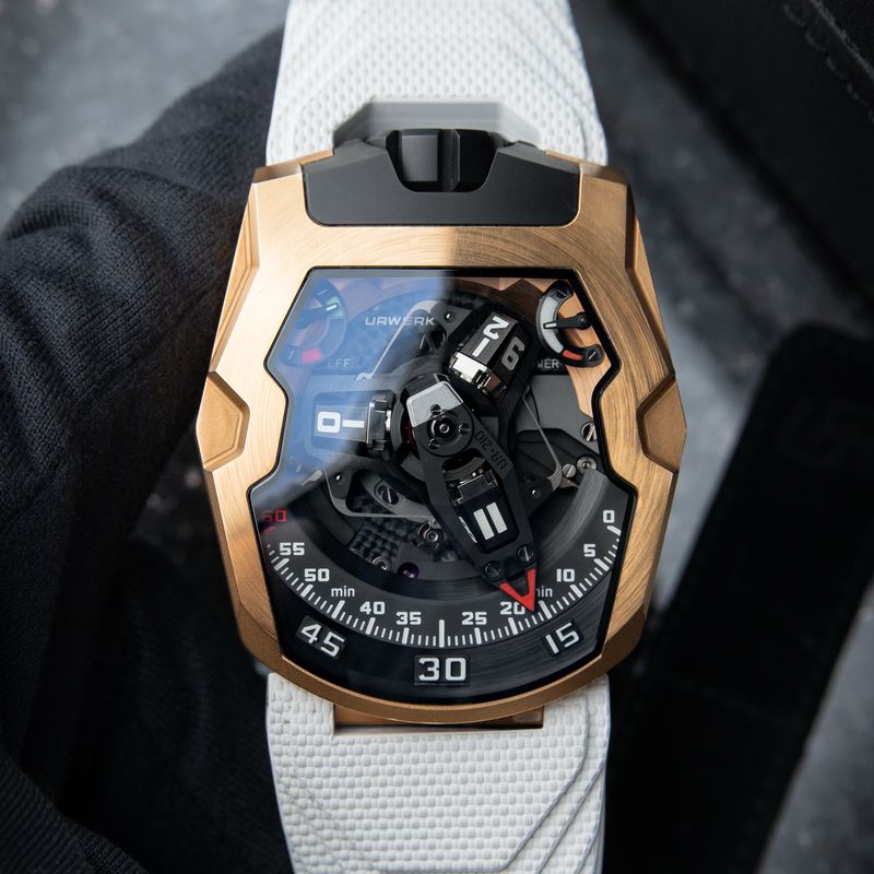 URWERK UR-210 RG RARE 2023 Limited Edition Retrograde Rose Gold Black Titianium