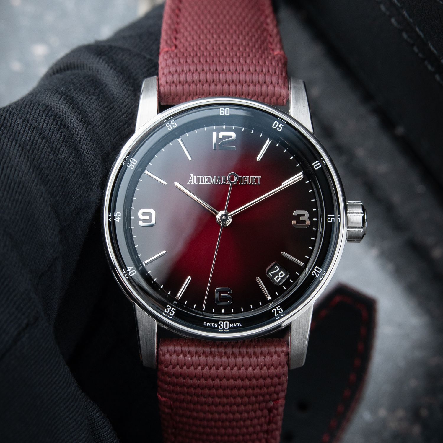 Audemars Piguet Code 11.59 STRAPS Burgundy Red Dial White Gold Leather 41