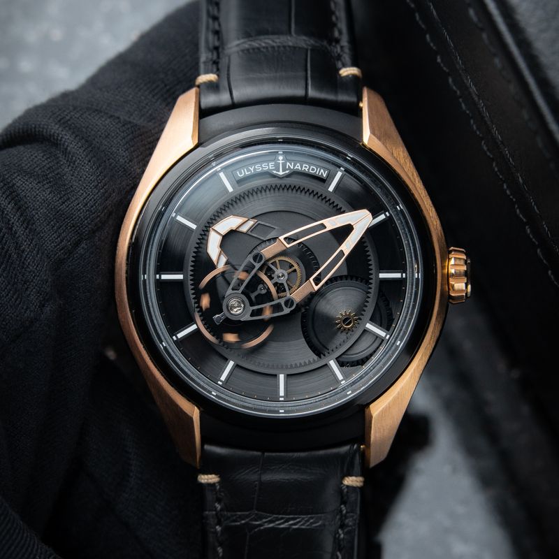 Ulysse Nardin Freak X Rose Gold PVD Titanium Black Dial Leather Automatic