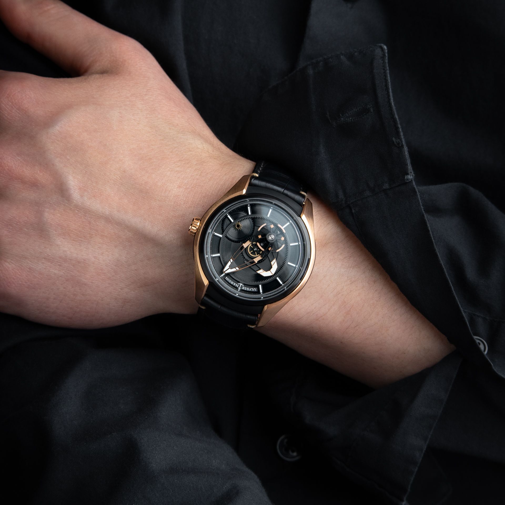 Ulysse Nardin Freak X Rose Gold PVD Titanium Black Dial Leather Automatic