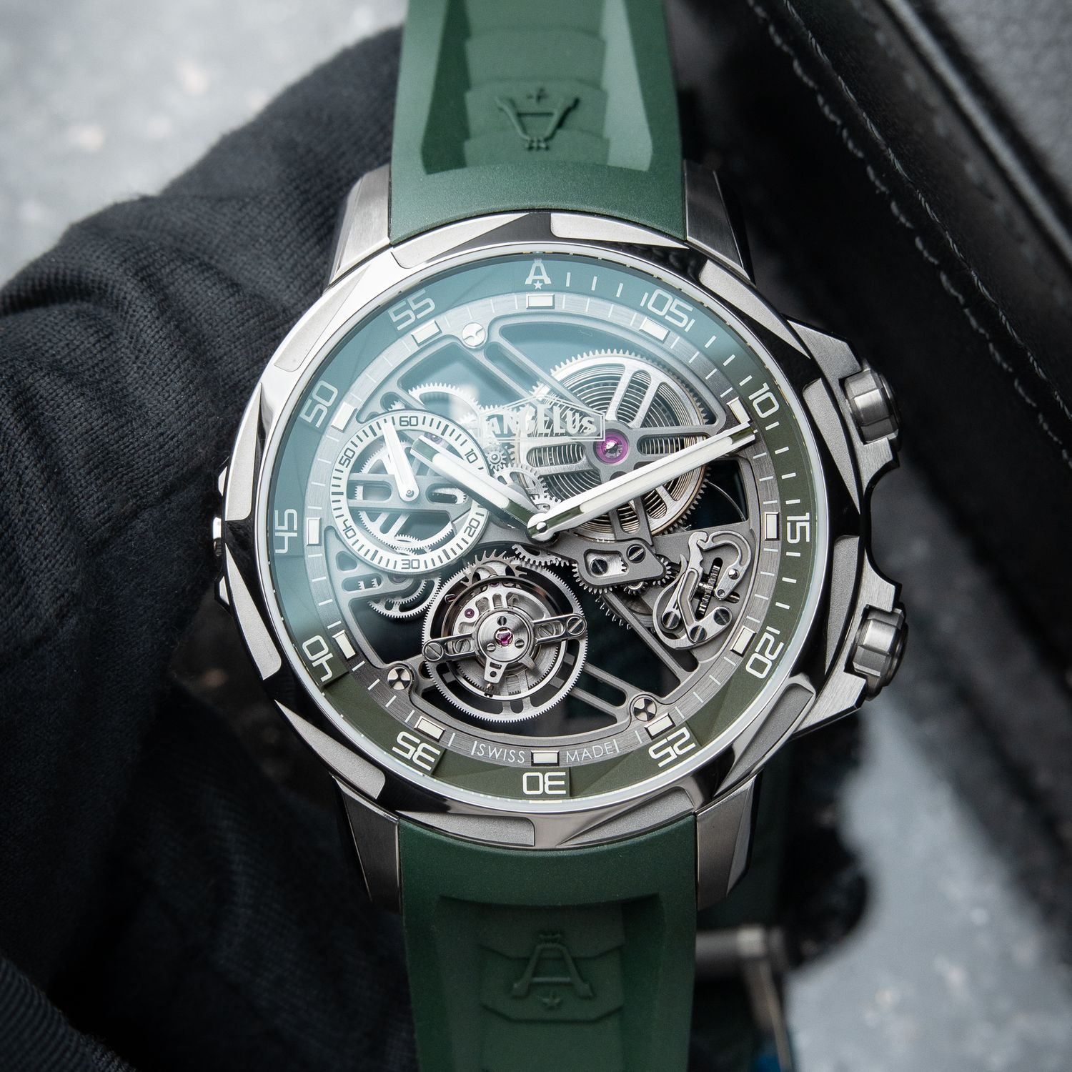 Angelus Urban U53 Diver Tourbillon UNWORN Skeleton Limited Edition Titanium Green