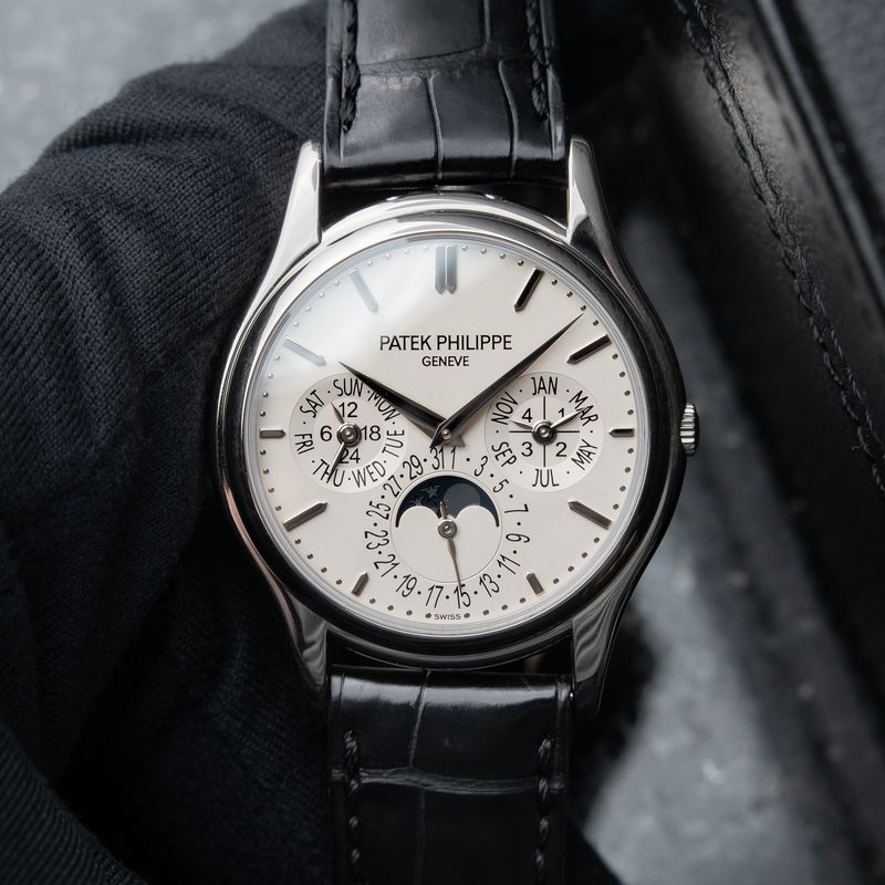Patek Philippe Perpetual Calendar 5140G SET Thin White Gold Silver Dial
