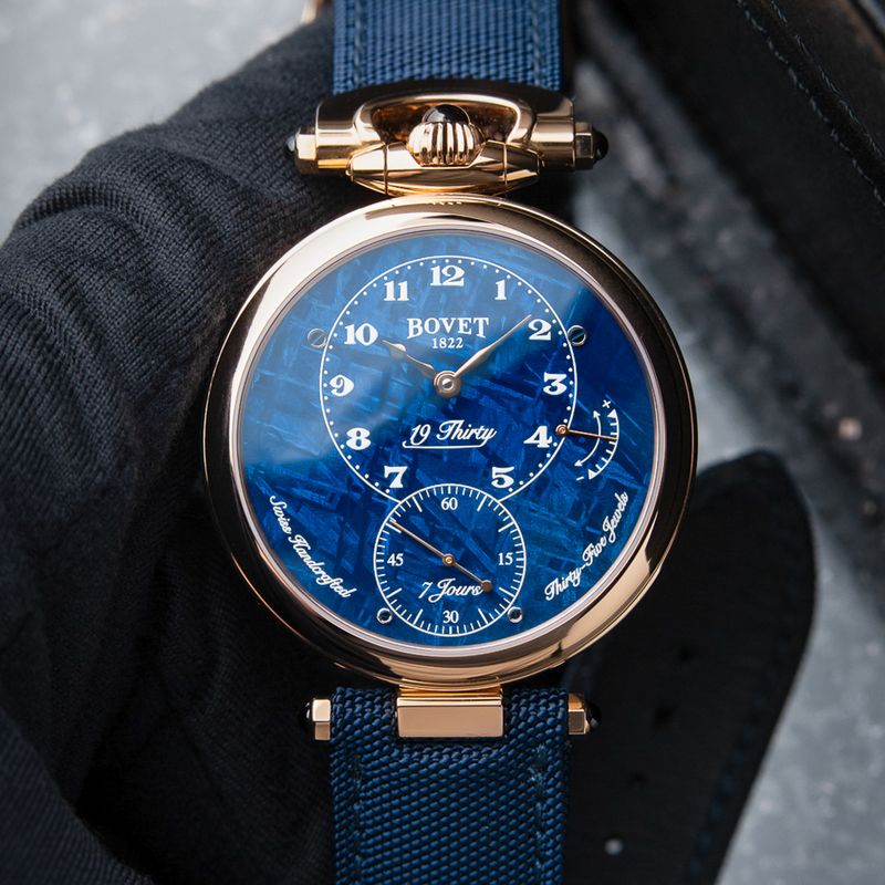 Bovet 19Thirty Fleurier RARE UNWORN 4/2025 Blue Meteorite Rose Gold 7 Days