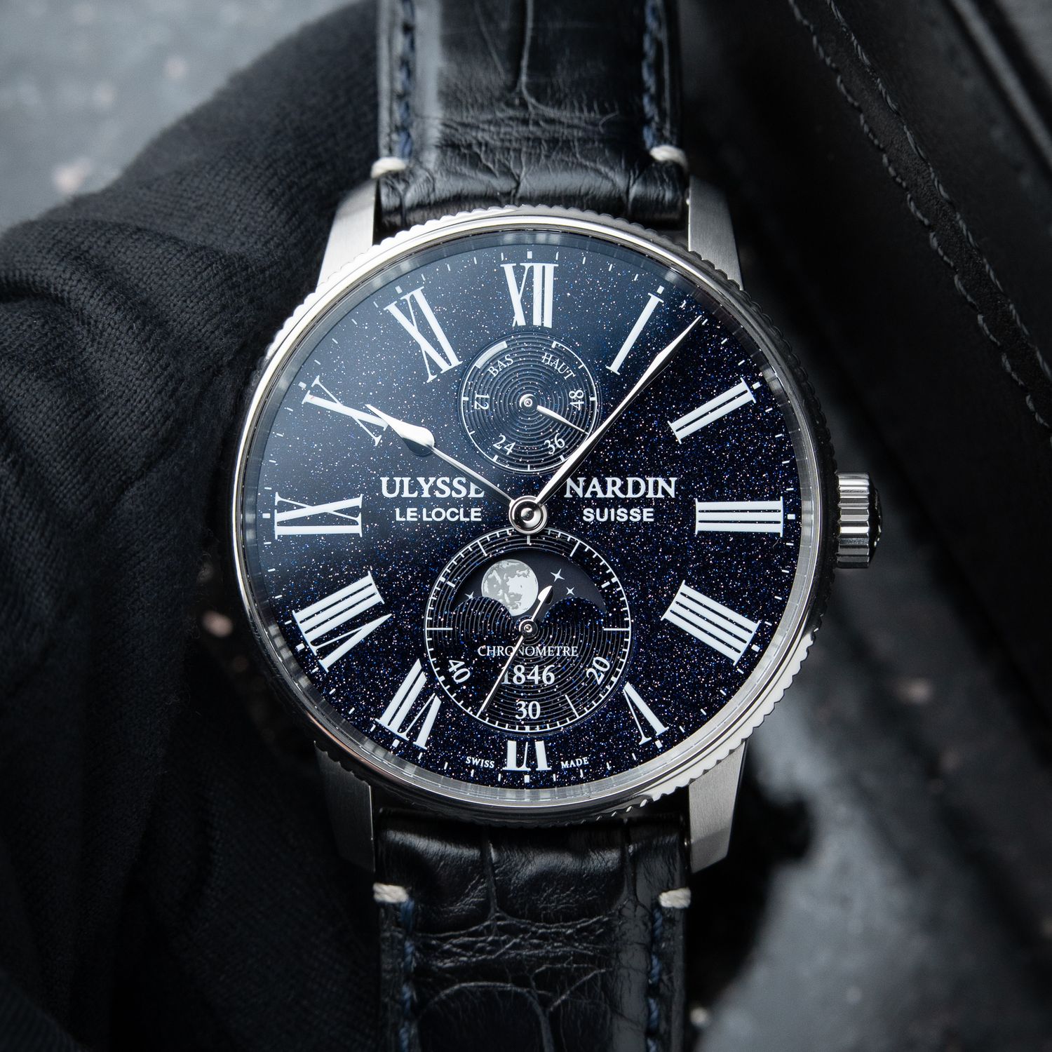 Ulysse Nardin Marine Torpilleur Aventurine Moonphase Limited Edition Blue