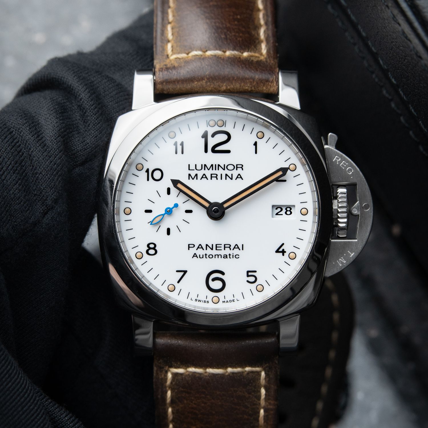 Panerai Luminor Marina 1950 3 Days White Steel Leather Automatic Pam1532