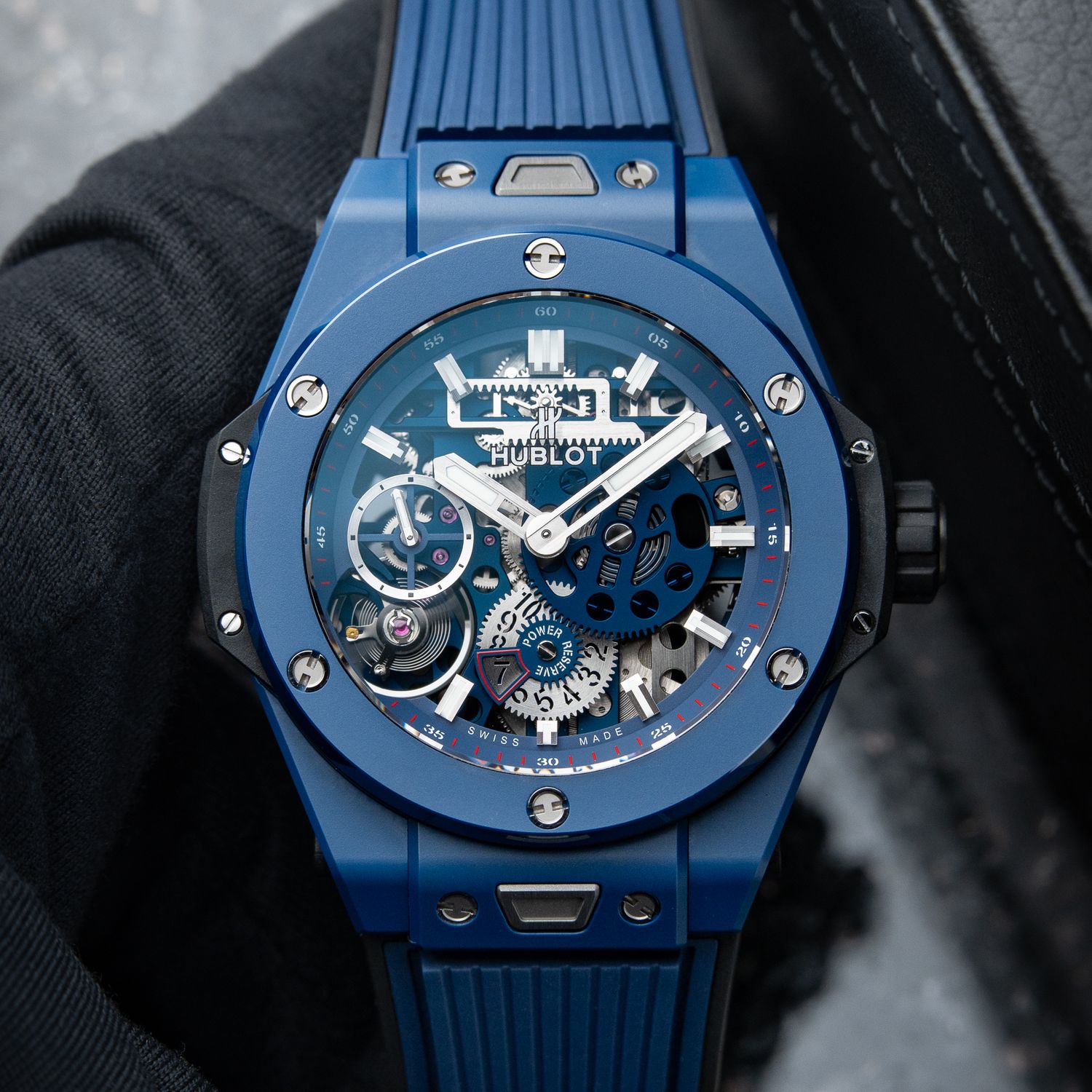 Hublot Big Bang Meca-10 Days Blue Ceramic Skeleton Rubber Papers 45