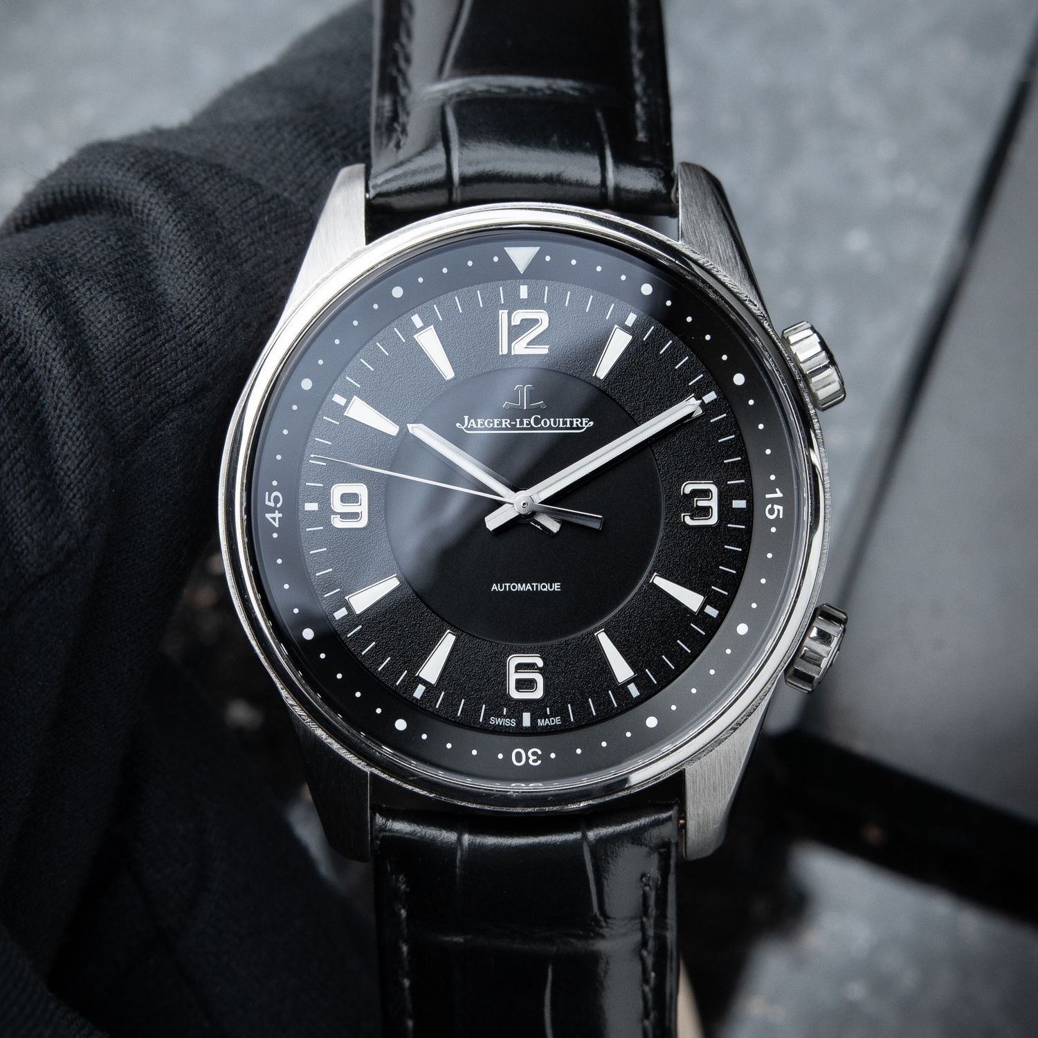 Jaeger-LeCoultre Polaris Automatic Black Dial Steel Leather 41mm