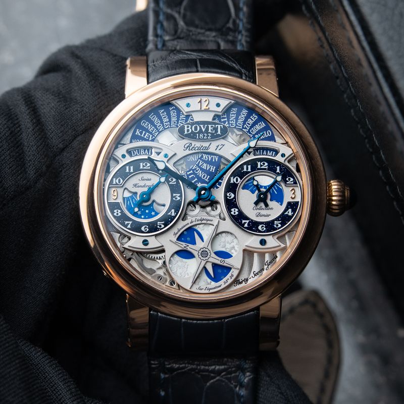 Bovet Recital 17 Dimier RARE Limited Edition Triple Time Zone Rose Gold 45