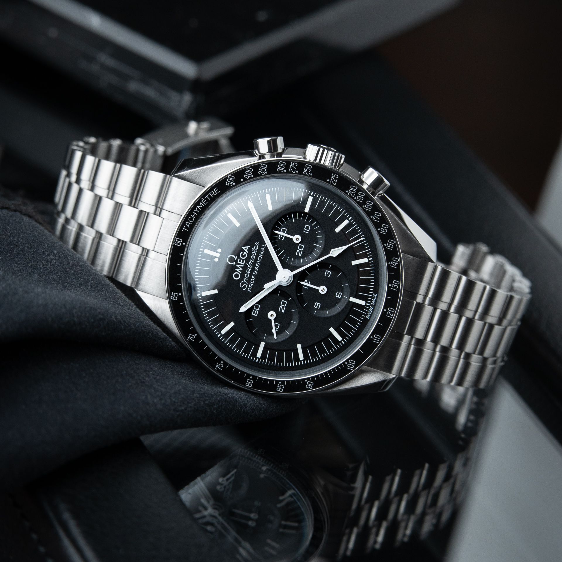 Omega Speedmaster Professional Moonwatch Hesalite Chronograph Bracelet Set