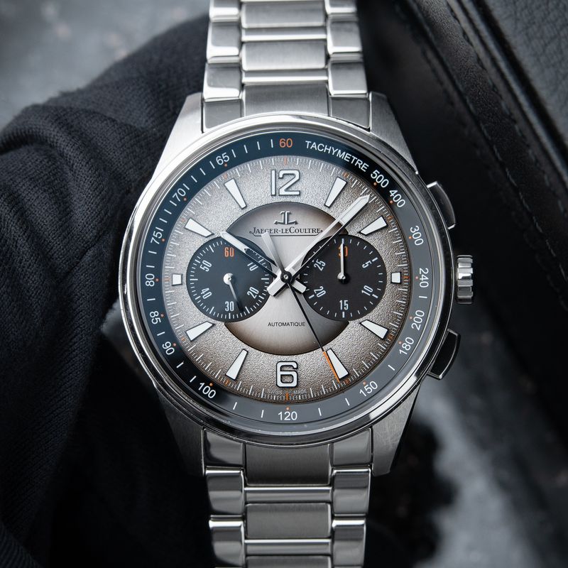 Jaeger-LeCoultre Polaris BRACELET + STRAPS Chronograph Silver Grey Dial 42