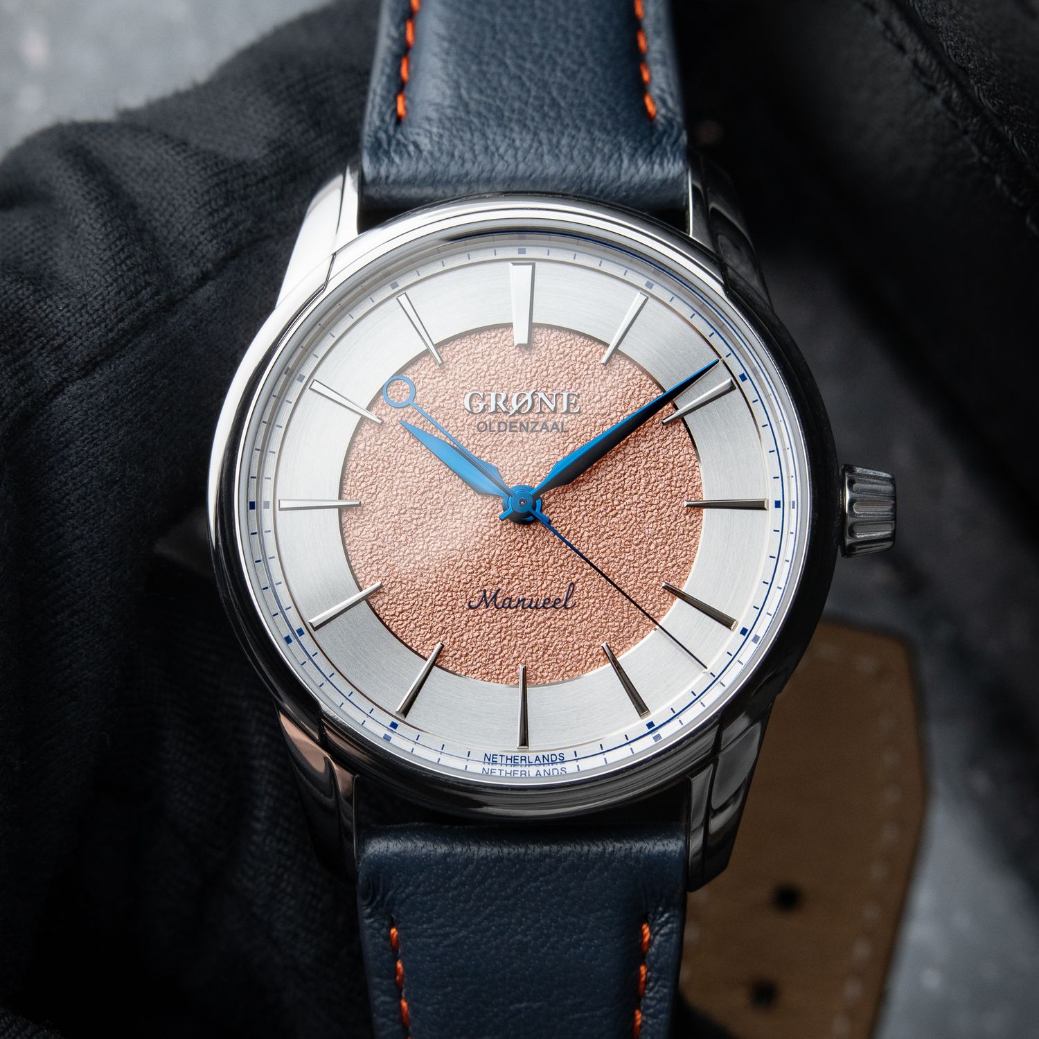 Grone Manueel One 'Sjef's One' Limited Edition Salmon Dial Steel Manual