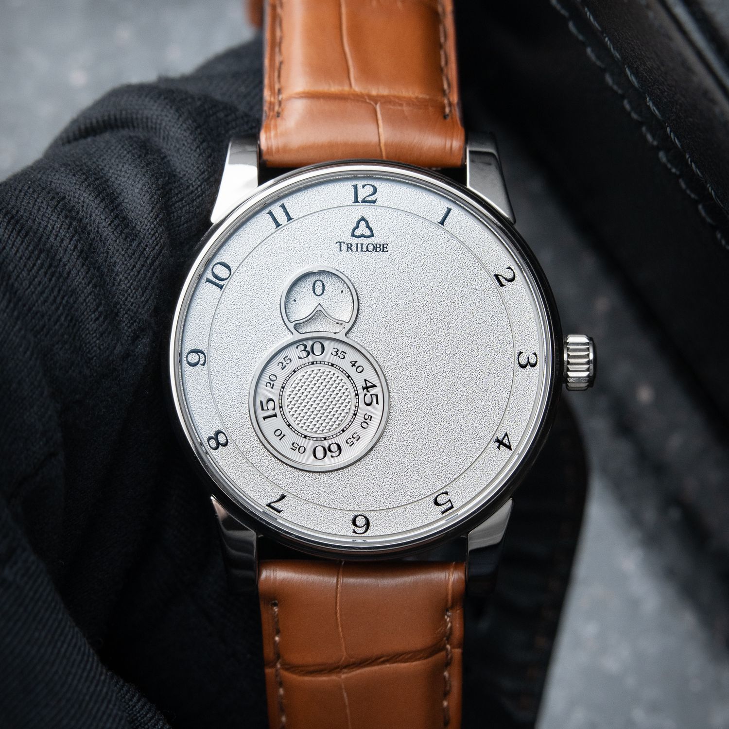 Trilobe Nuit Fantastique RARE Grained Silver Dial Titanium 38.5 Automatic