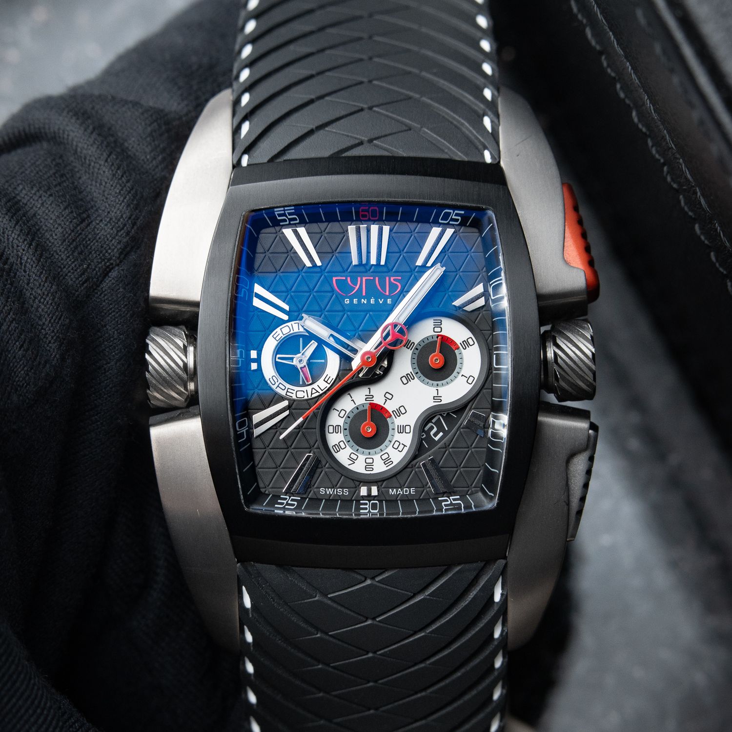 Cyrus Kuros Monaco Grand Prix Limited Edition Titanium Chronograph 44mm B+P