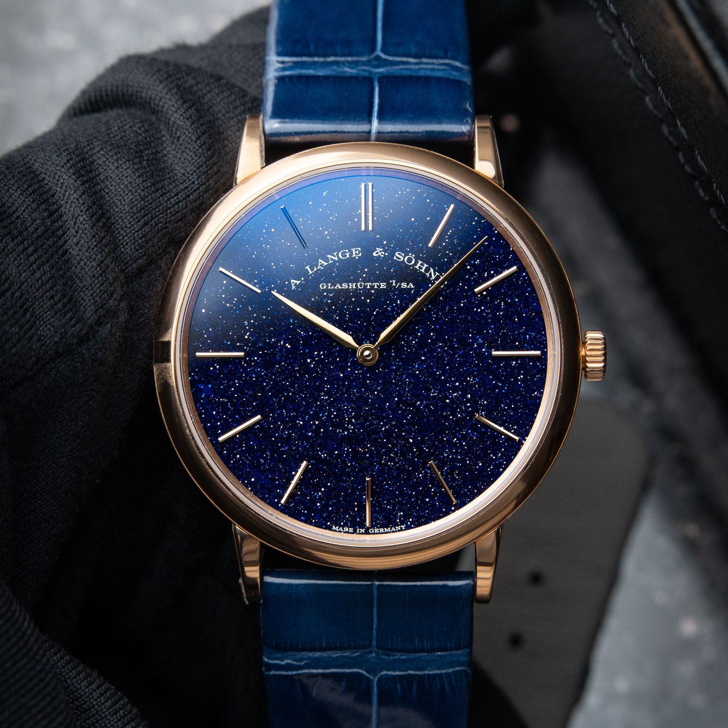 A. Lange & Söhne Saxonia STICKERS Saxonia Thin Pink Rose Gold Flux Aventurine Limited Edition