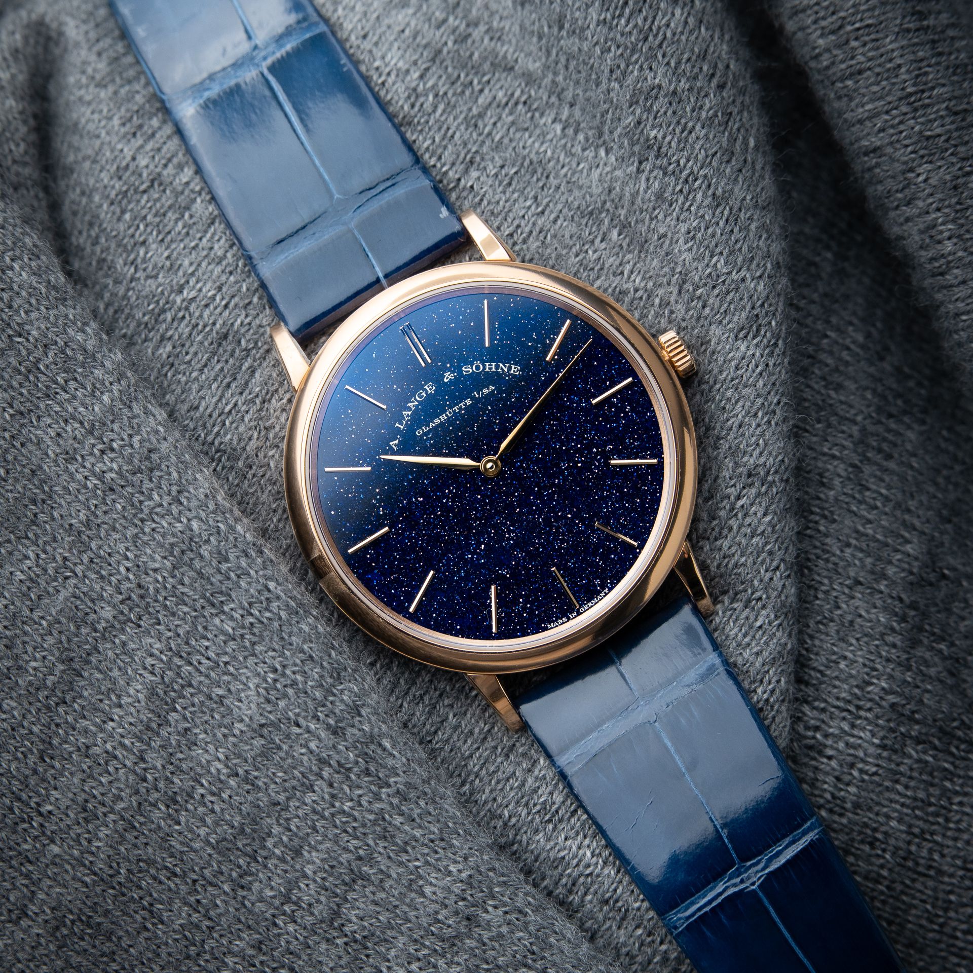 A. Lange & Söhne Saxonia STICKERS Saxonia Thin Pink Rose Gold Flux Aventurine Limited Edition
