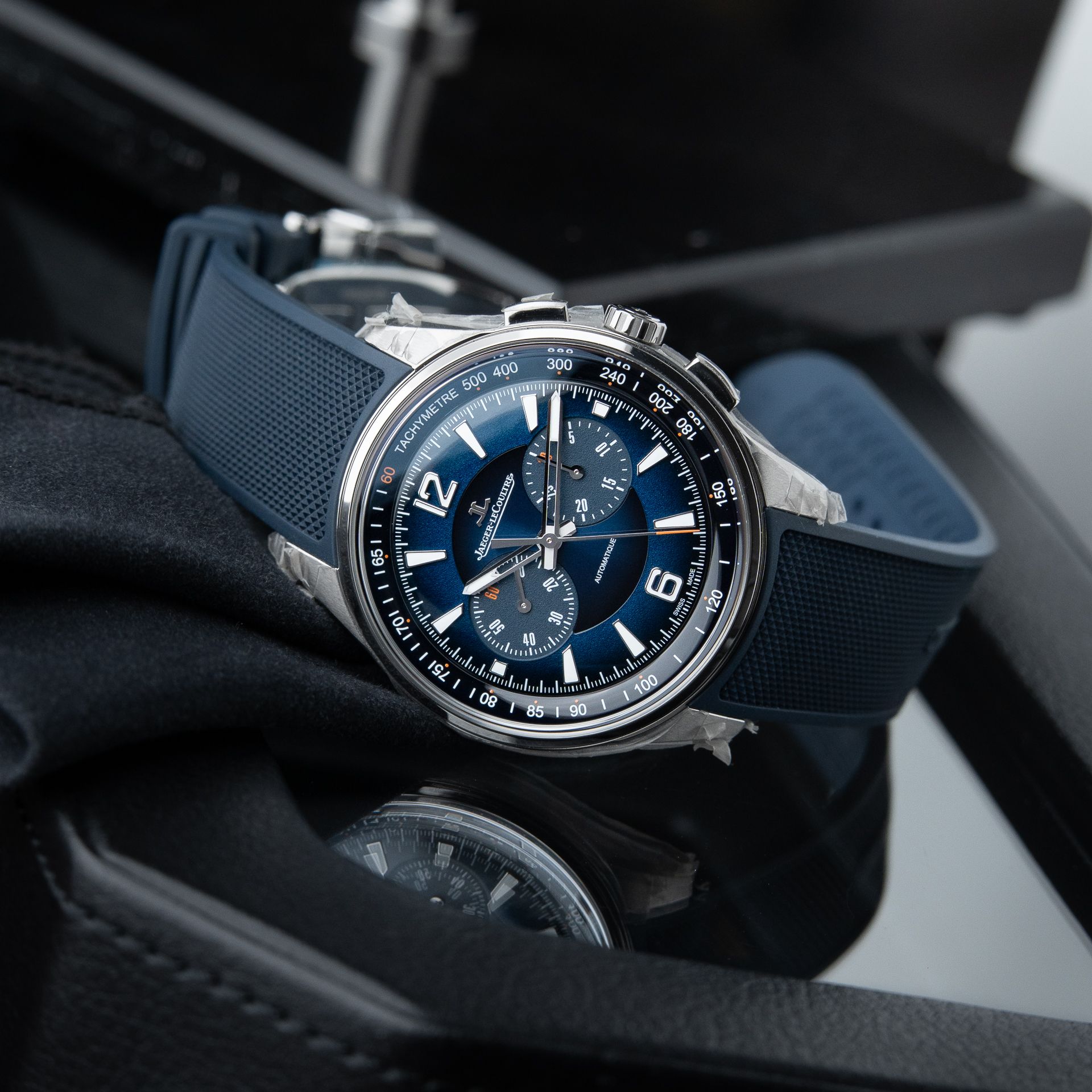 Jaeger-LeCoultre Polaris Chronograph STICKERED 8/2025 Blue Strap Bracelet
