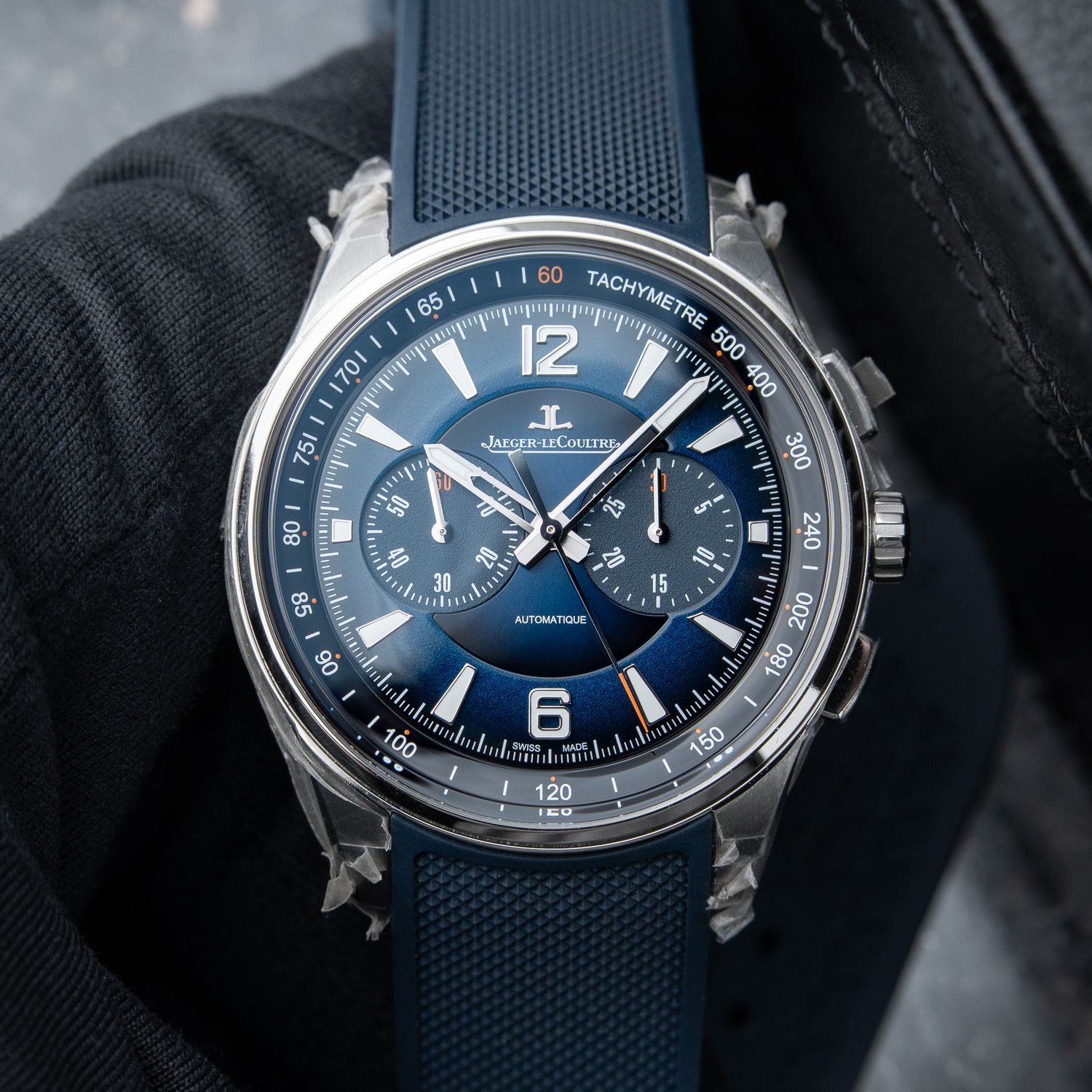 Jaeger-LeCoultre Polaris Chronograph STICKERED 8/2025 Blue Strap Bracelet