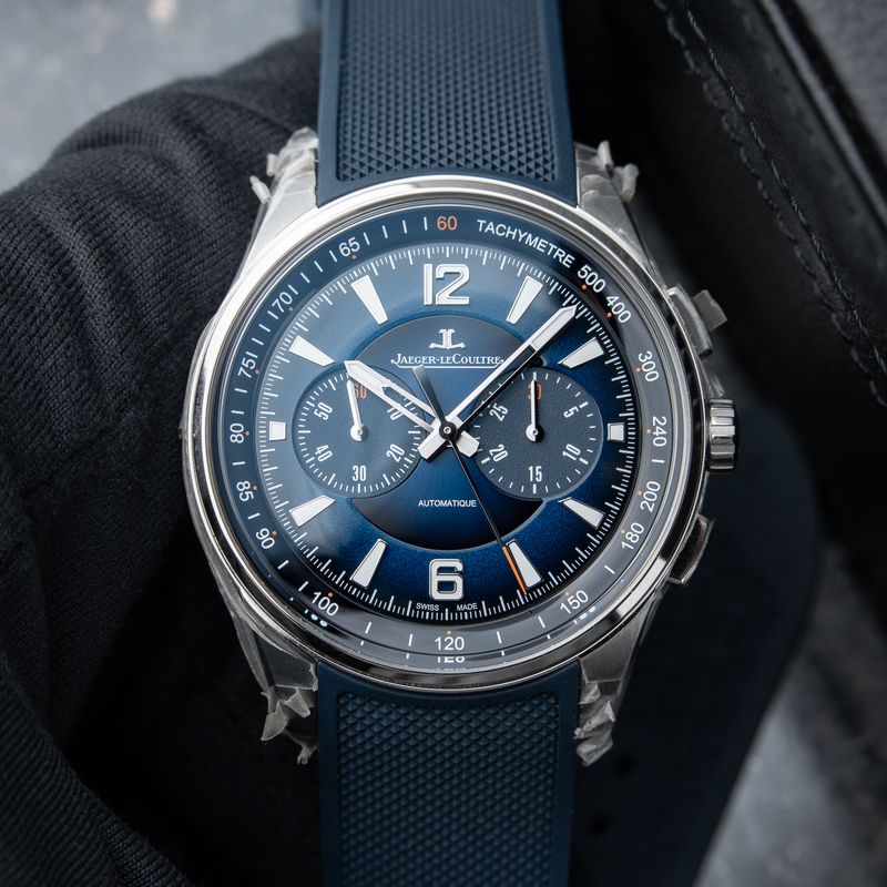 Jaeger-LeCoultre Polaris Chronograph STICKERED 8/2025 Blue Strap Bracelet