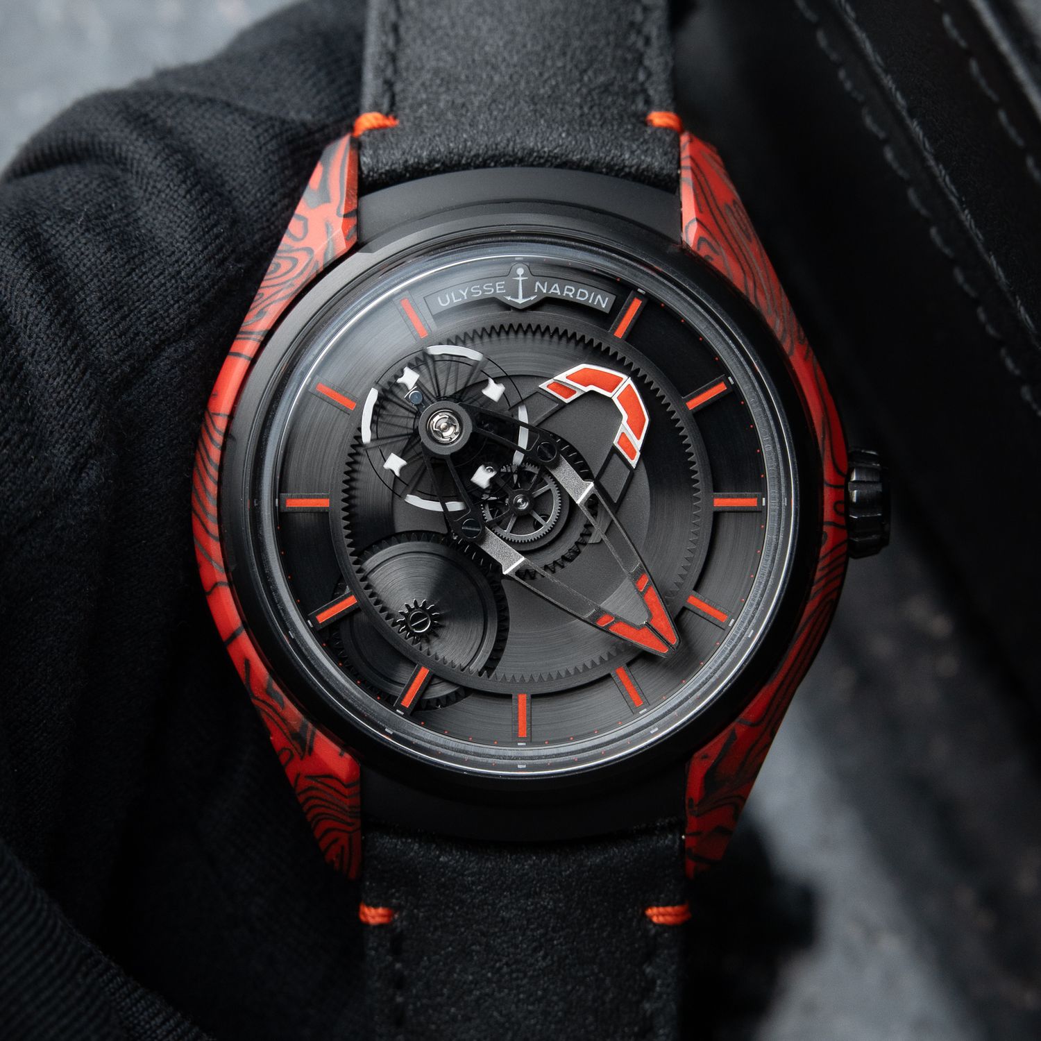 Ulysse Nardin Freak X Magma Carbonium Red Black Titanium Leather 43mm Set