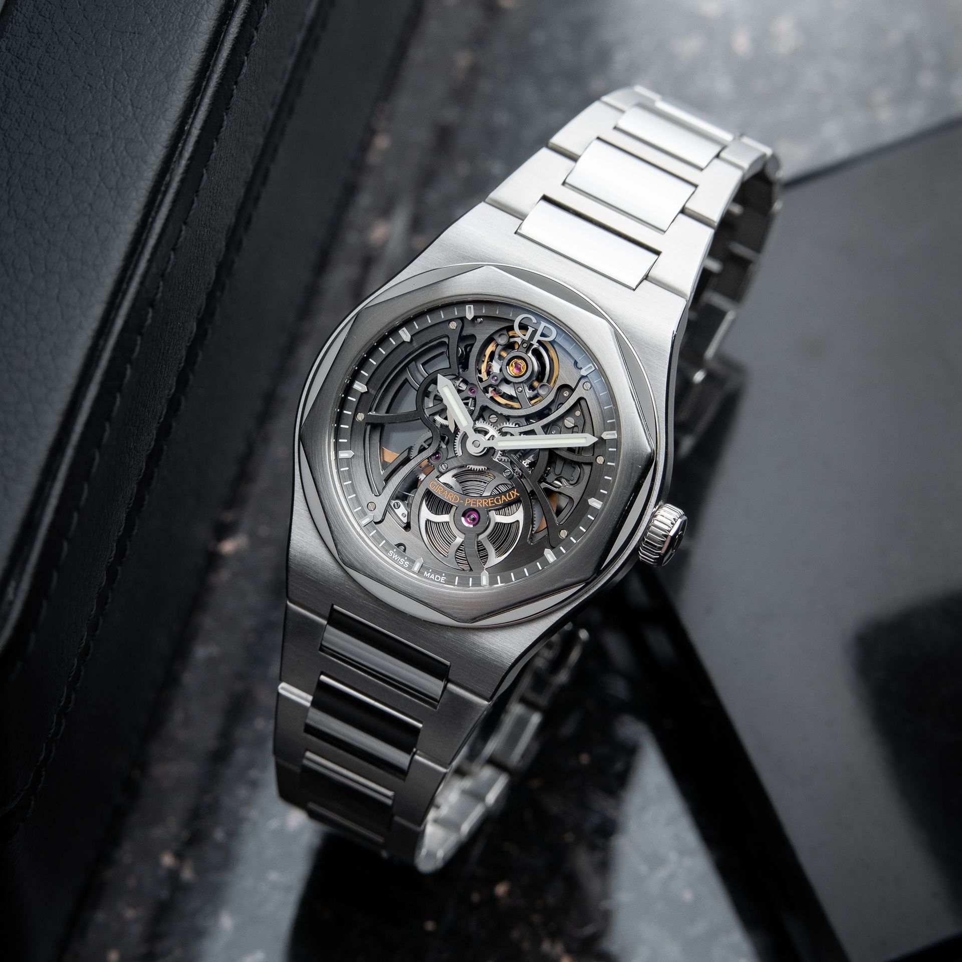 Girard Perregaux Laureato Skeleton Openworked Automatic Steel Bracelet 42mm 81015