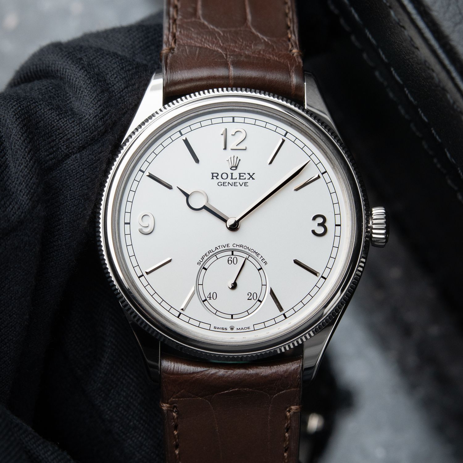 Rolex 1908 11/2024 White Gold Intense White Dial Leather 39mm M52509-0004