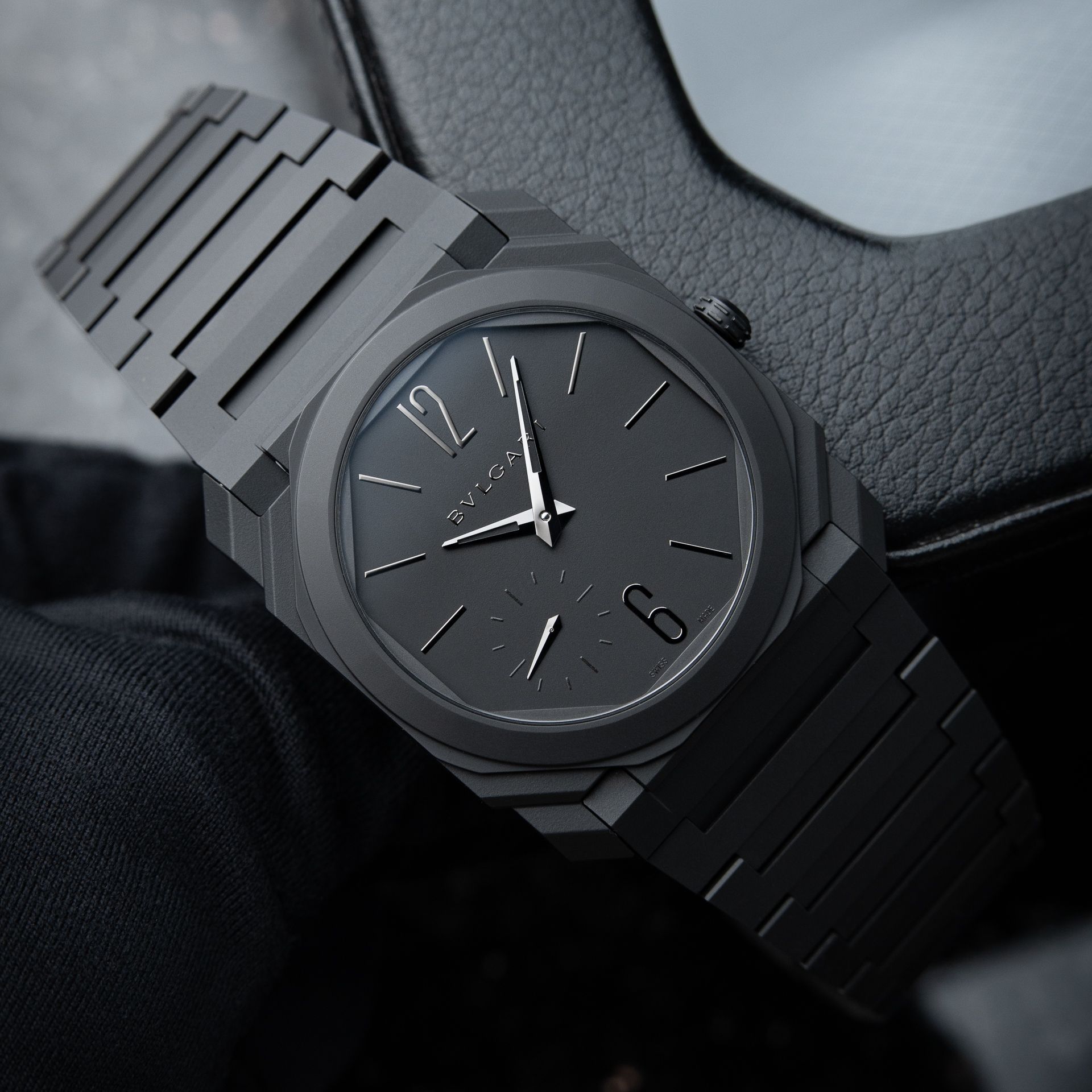 BVLGARI Octo Finissimo CLEAN Black Ceramic Bracelet Micro-Rotor Automatic Bulgari