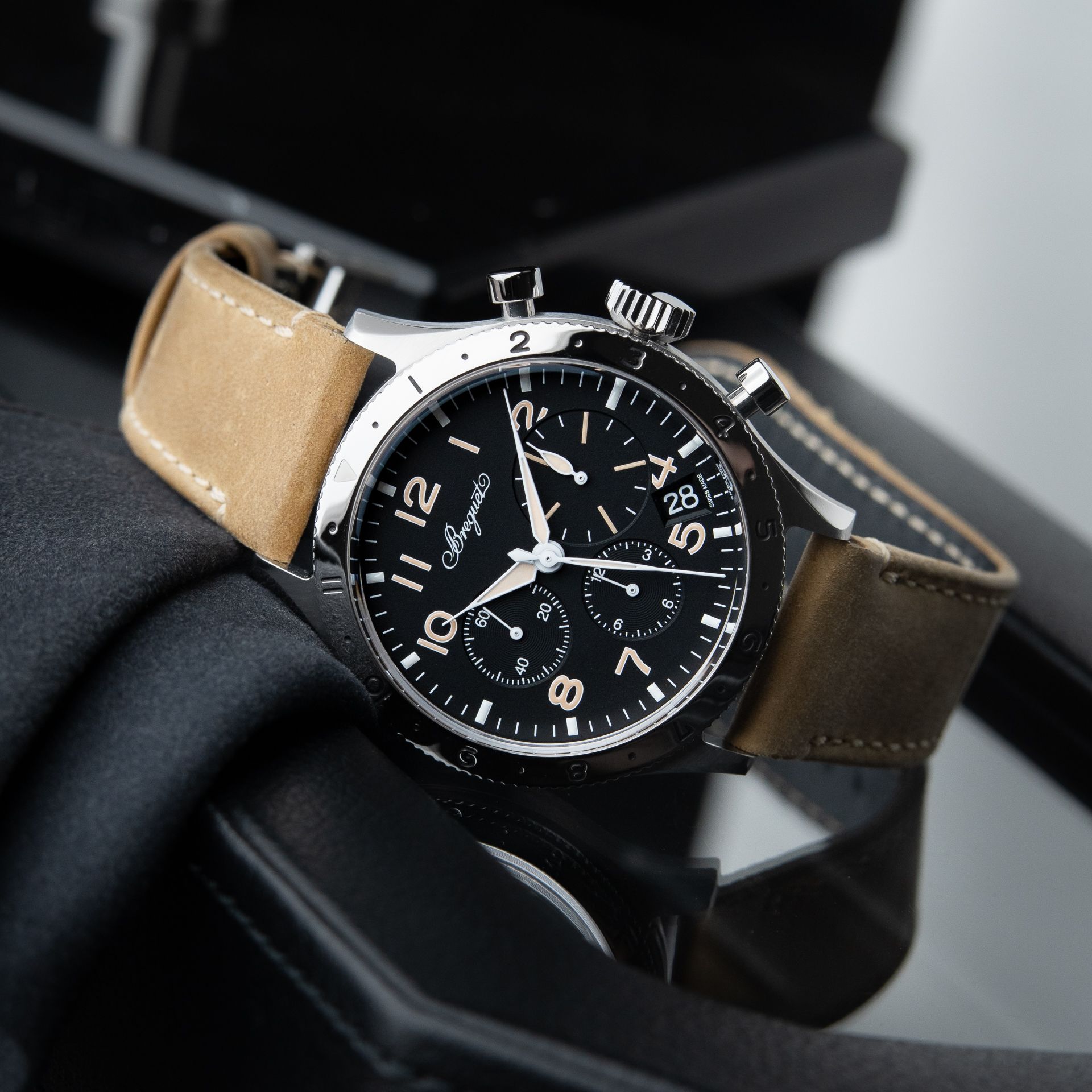 Breguet Type XX CLEAN 2025 Flyback Chronograph 2067ST Black Steel Leather