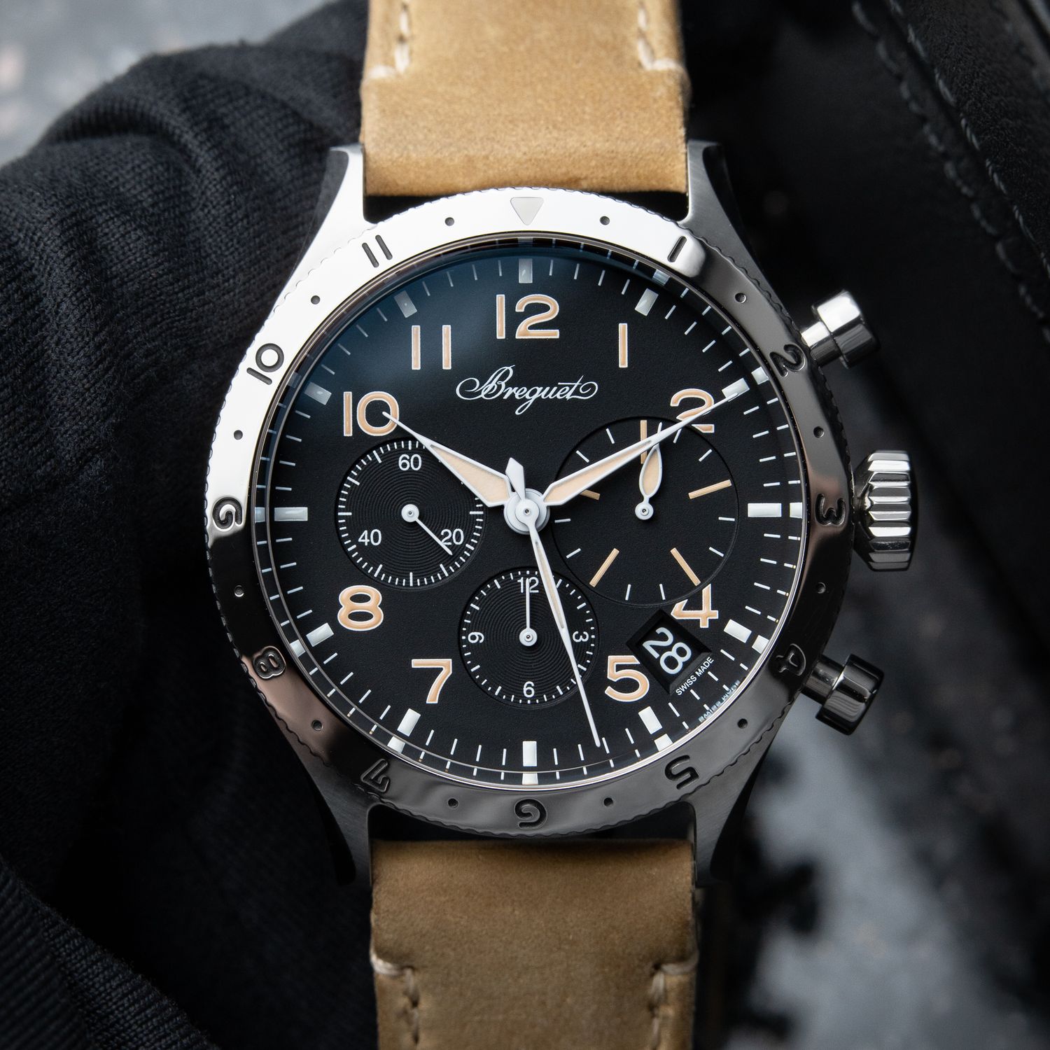 Breguet Type XX CLEAN 2025 Flyback Chronograph 2067ST Black Steel Leather