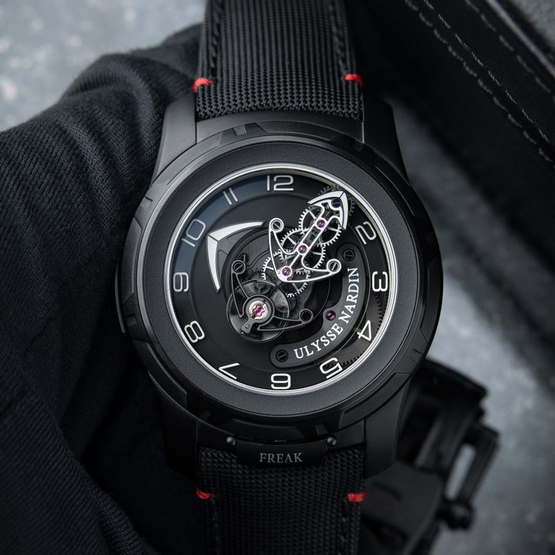 Ulysse Nardin Freak Out RARE SERVICED Black PVD Titanium Red Accents 7-Day