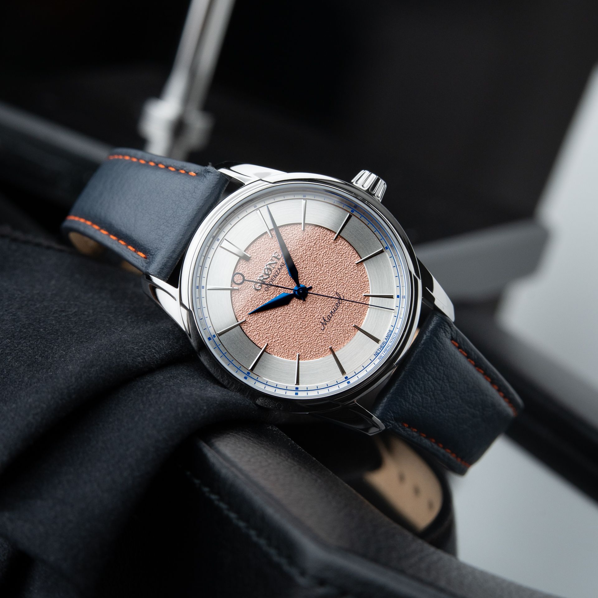 Grone Manueel One 'Sjef's One' Limited Edition Salmon Dial Steel Manual