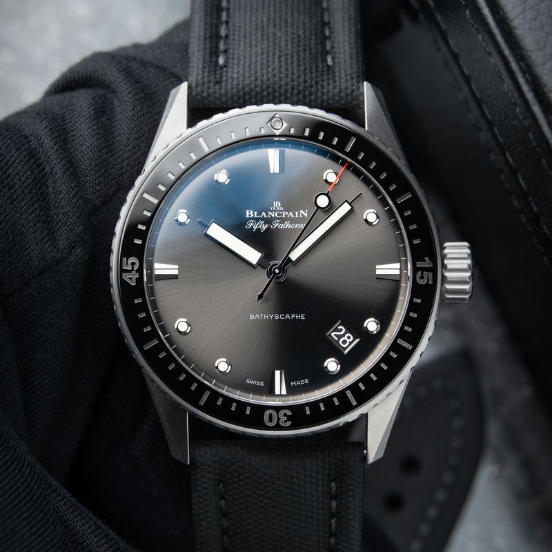 Blancpain Fifty Fathoms Bathyscaphe 5000 Steel Grey Diver 120 Hours 43mm