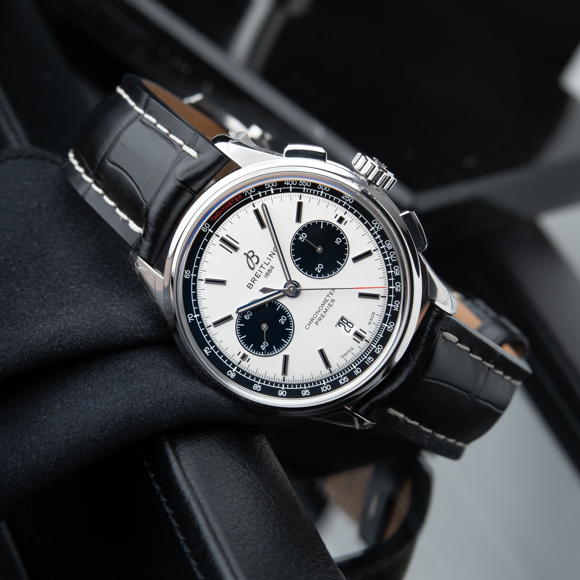 Breitling Premier STICKERED B01 Chronograph Panda Silver Dial Automatic 42