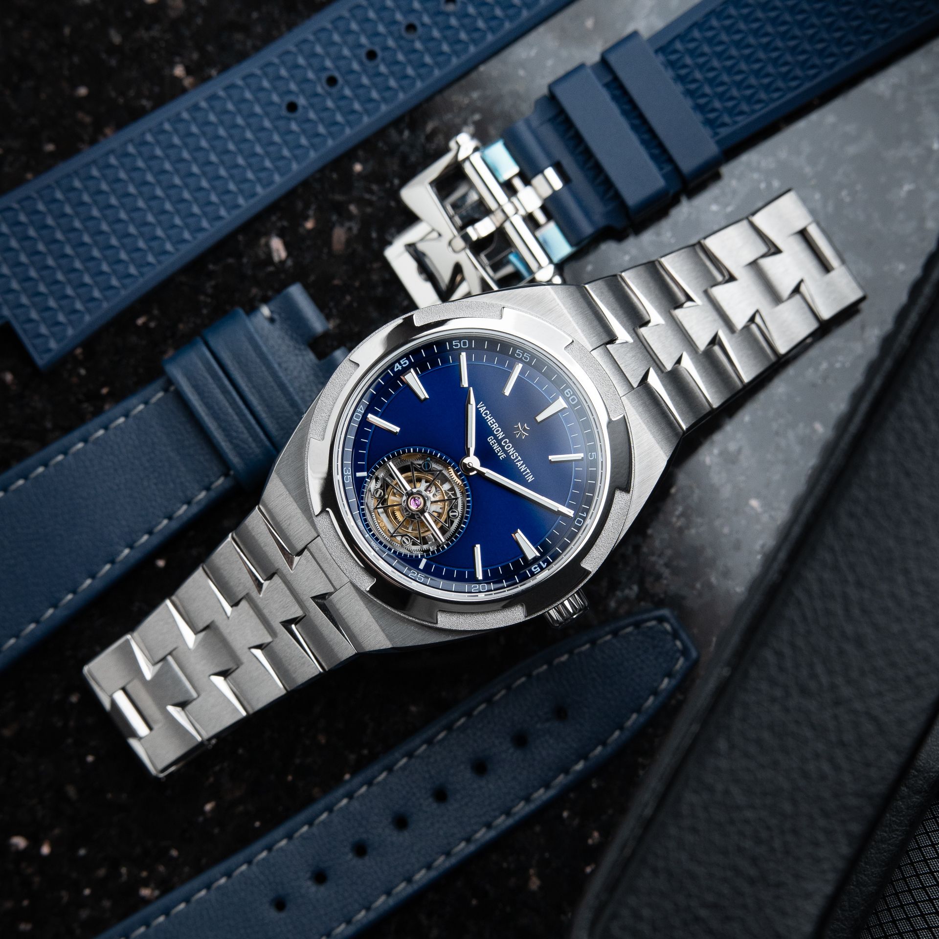 Vacheron Constantin Overseas Tourbillon UNWORN 6/2025 Blue Titanium Bracelet