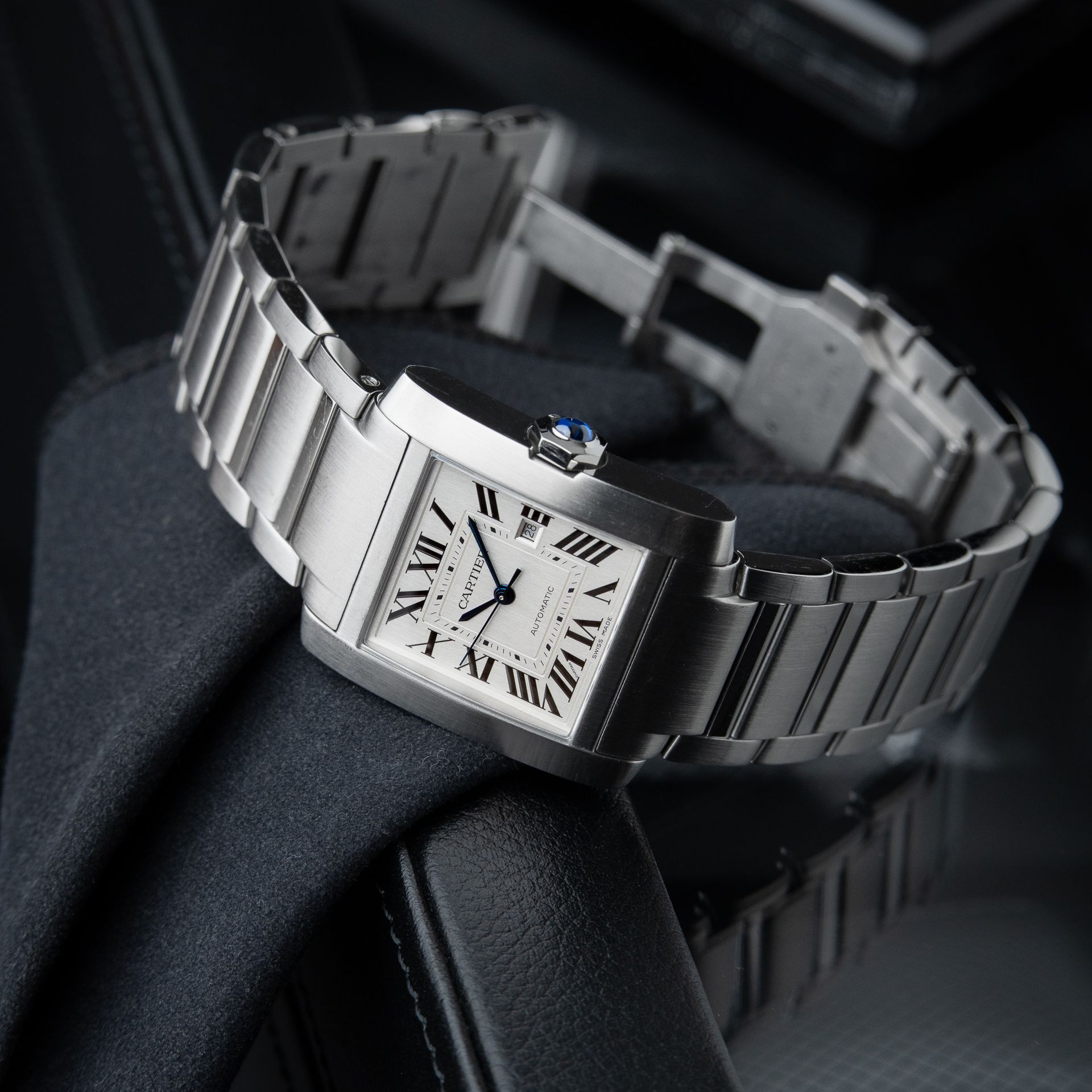 Cartier Tank Francaise Large Model Steel Bracelet Silver Dial Automatic