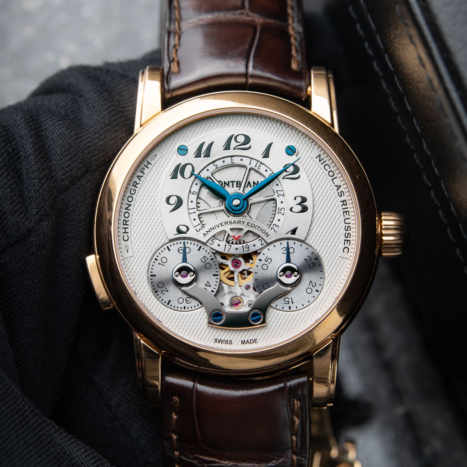 Montblanc Nicolas Rieussec 190th Anniversary Limited Edition Rose Gold 43 Chronograph