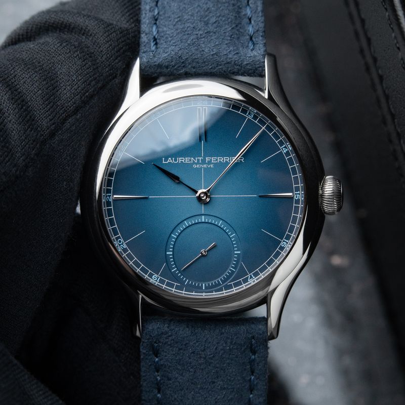 Laurent Ferrier Classic Origin 40mm UNWORN 9/2025 Titanium Blue Alcantara