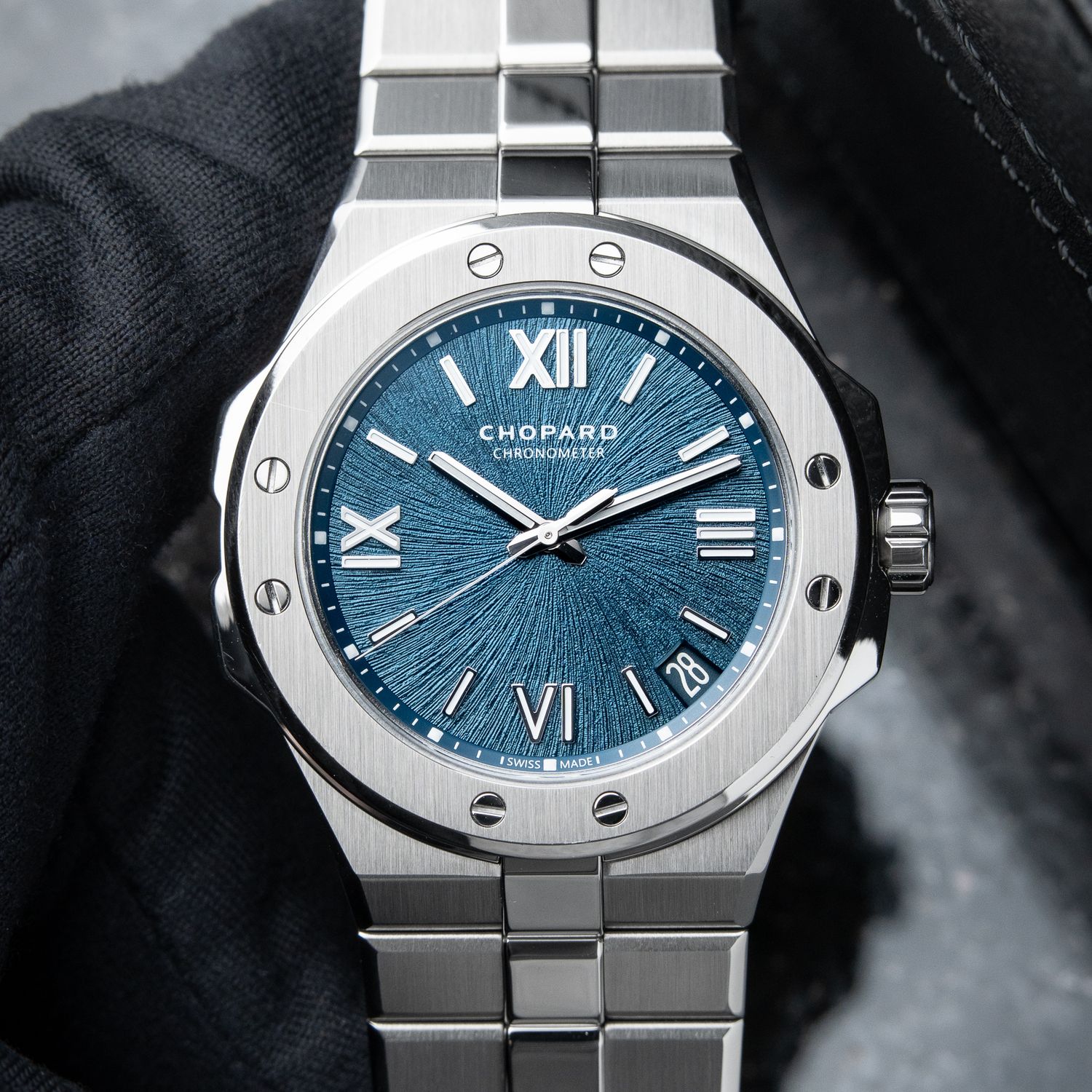 Chopard Alpine Eagle Large 41mm Date Blue Steel Bracelet Automatic