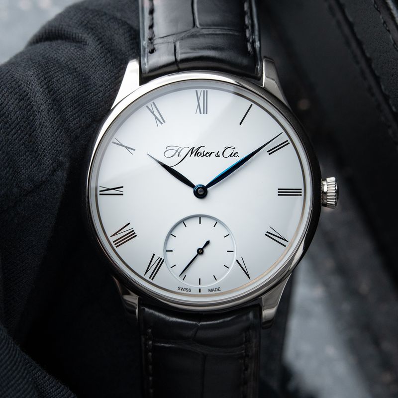 H.Moser & Cie. Venturer Small Seconds White Gold White Dial Leather 39mm