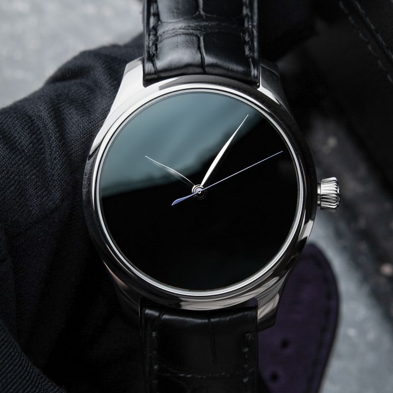 H. Moser & Cie. Endeavour RARE UNWORN 8/2025 Vantablack No Numerals Steel Black Dial Leather